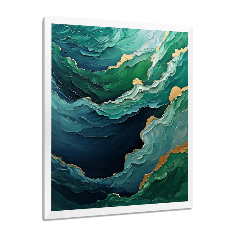 Onaleigh - Abstract Canvas Wall Art, 44" H x 34" W, Single Picture Framed Print, White