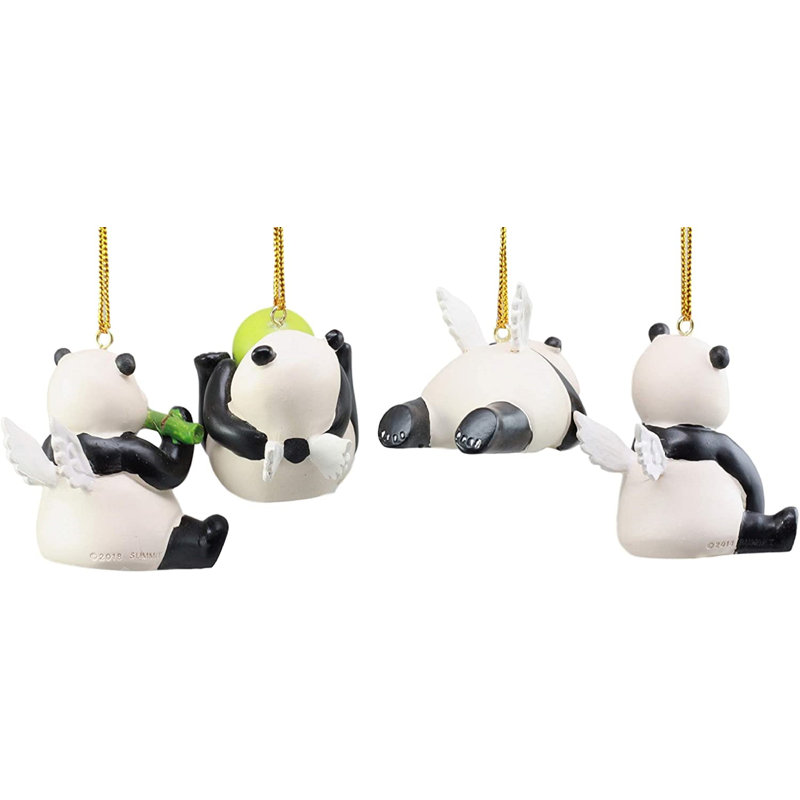 Figurine Deundray Flying Winged Pandas Jade Pagoda