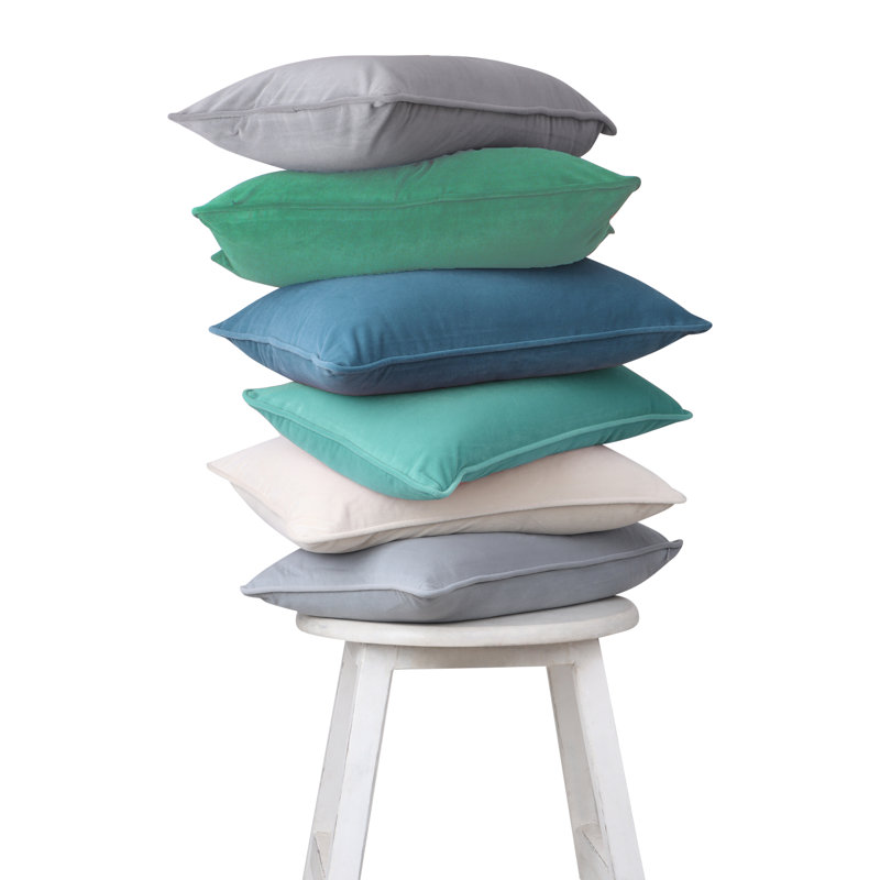 Como Green Velvet Decorative Pillow Covers Set of 2
