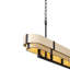 Luminaire suspendu linéaire 5 lumières Blonde Moment - noir mat / miel / chêne moyen