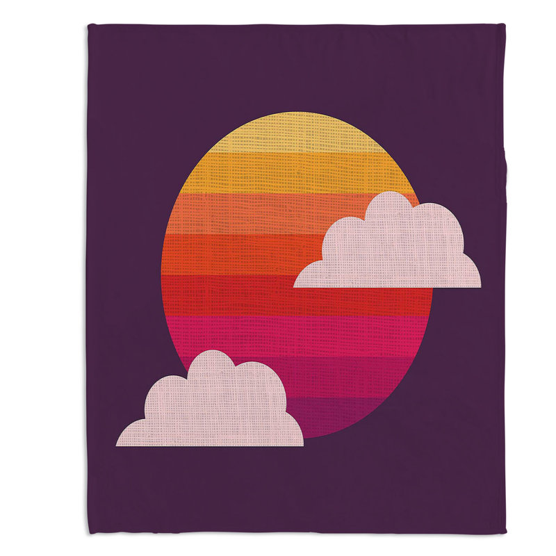 Couverture sherpa doux coucher de soleil, l 51 po x L 60 po
