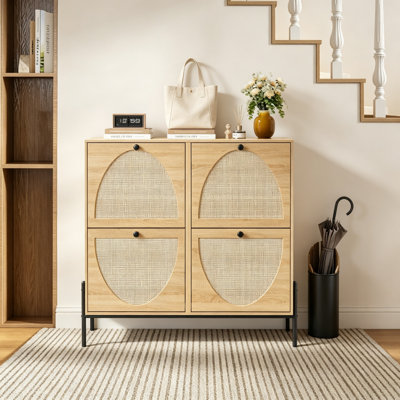 Rattan Shoe Storage Cabinet