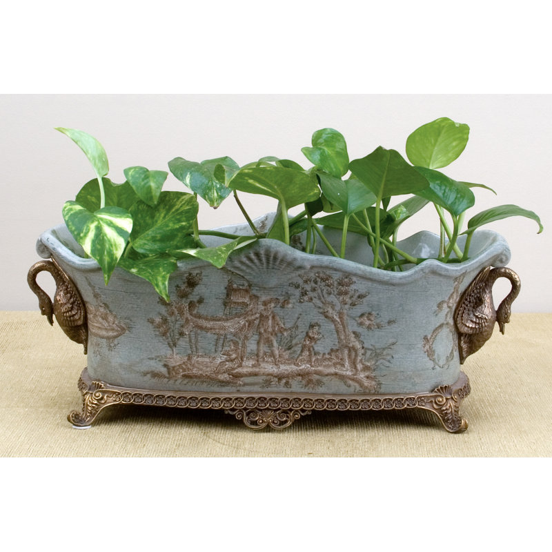 Celadon Toile Handmade Planter