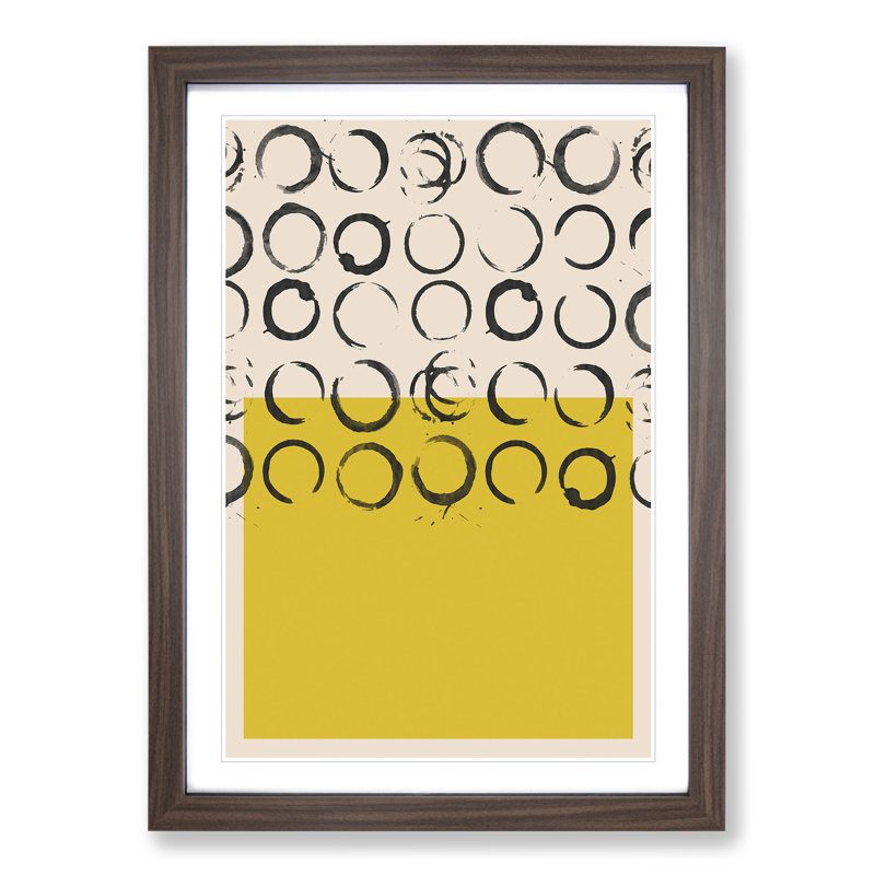 Block Print No.2 - Picture Frame Graphic Art, 48cm H x 36cm W x 2cm D, Walnut