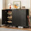 5-Tier Shoe Cabinet with Rotating Shoe Rack and Adjustable Shelves, Freestanding Shoe Storage Cabinet-1033352830