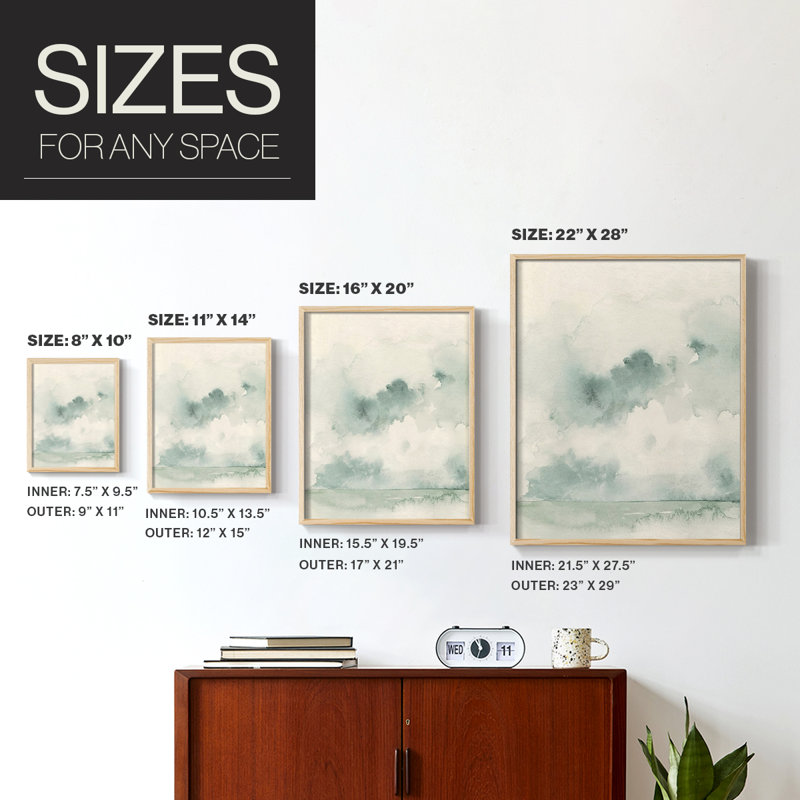«Ocean Impression I», reproduction encadrée - bois massif, H 11 po x l 9 po