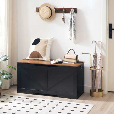 Lingle 39.4'' W Storage Bench with Flip Top Blanket Chest