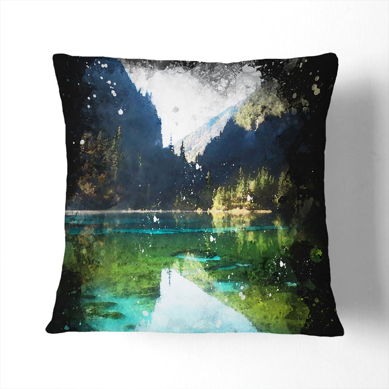 Lake and Mountain View Scatter Cushion, 55cm H x 55cm W x 20cm D