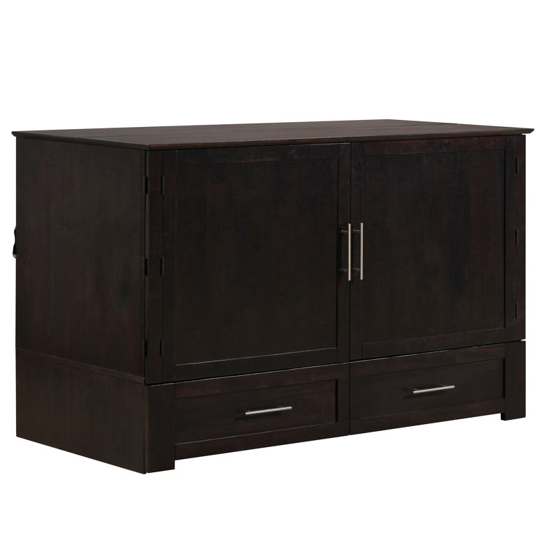 Kaneshiro Solid Wood Murphy Storage Bed, Java, Twin XL