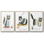 Feuilles antiques IV, ensemble de 3 toiles encadrées sur toile-97760376-97760381