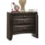 Armoire de chevet simple contemporaine 1 pièce grise, modèle à 2 tiroirs, fabrication en bois massif, ovale en nickel, plateau coulissant, article de décoration pour chambre à coucher-709340997