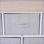 Rangement horizontal à 5 tiroirs avec bacs en tissu, structure en acier gris ardoise | Minimaliste | Chambre à coucher