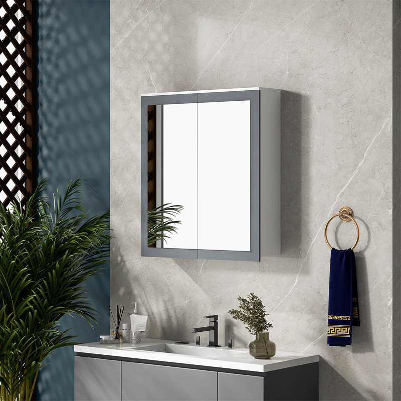 Armoire à pharmacie polyvalente avec miroir, solution de rangement mural pour salle de bain organisée et élégante.