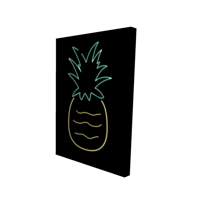 Neon Pineapple - Bedroom Food Canvas for Home Decor