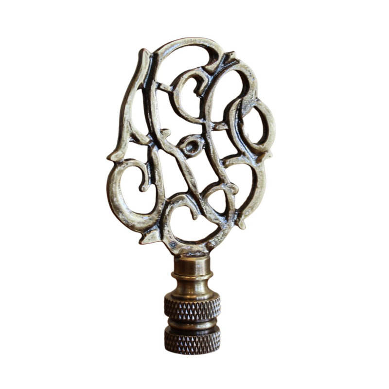 Tête de lampe chiffrée Williamsburg, laiton antique, 3 po
