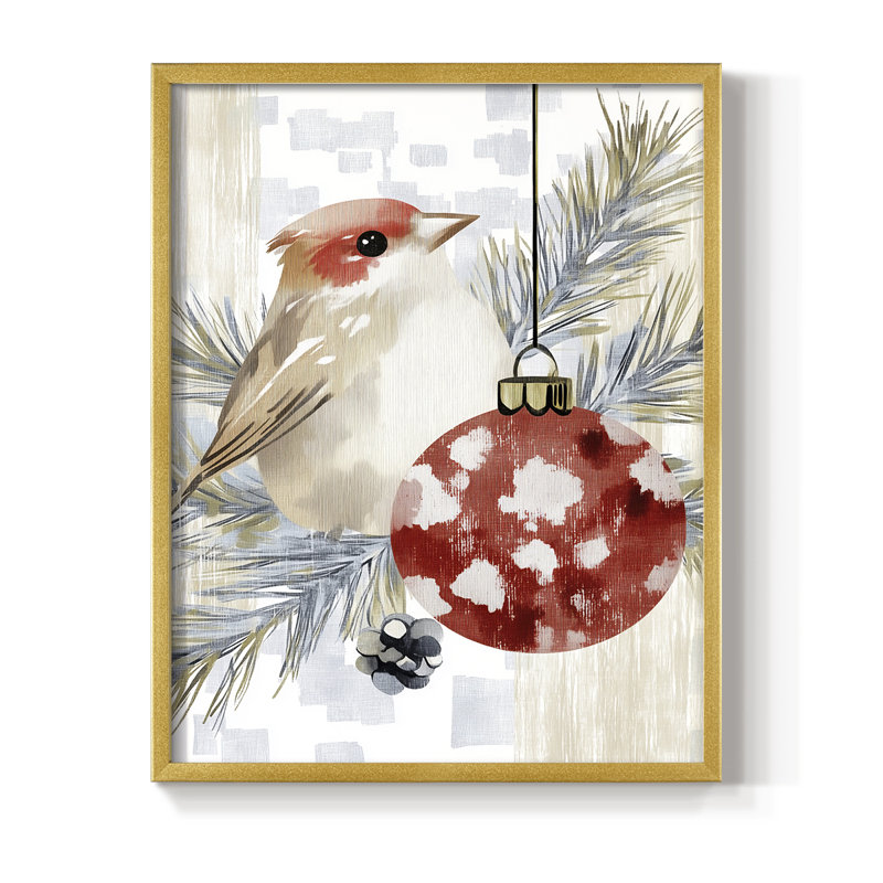 «Christmas Holiday Art DCCDXCI», reproduction d'art encadrée - bois massif, H 30 po x l 24 po, Doré