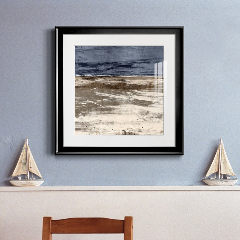 «Gray Horizon», reproduction encadrée de qualité supérieure - prête à être accrochée, Cadre noir, H 16 po x l 16 po x P 1 po