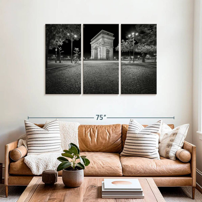 Sebbie Arc De Triomphe Black And White, 36" H x 57" W