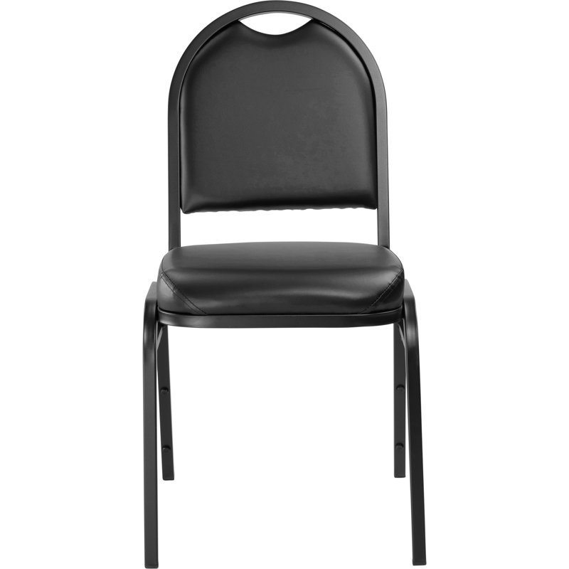 Chaise empilable en vinyle de qualité supérieure NPS 9200 Series (paquet de 4), Noir, Noir panthère