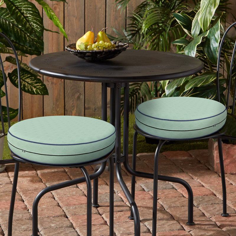 Decorative Indoor Outdoor Waterproof Round Cushion Cover, Patio Bar Stool UV Resistant Seat Cover, 12.7cm H x 35.6cm W