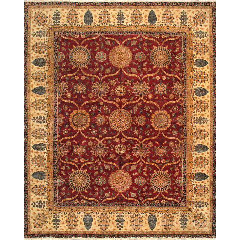 Tapis rouge / ivoire Agra
