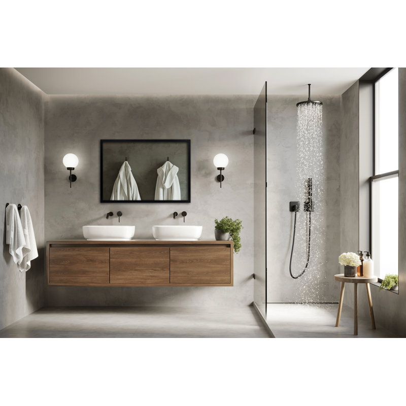 Gullu Glass Flat Wall Mirror, Black, 88.5 H x 69 W