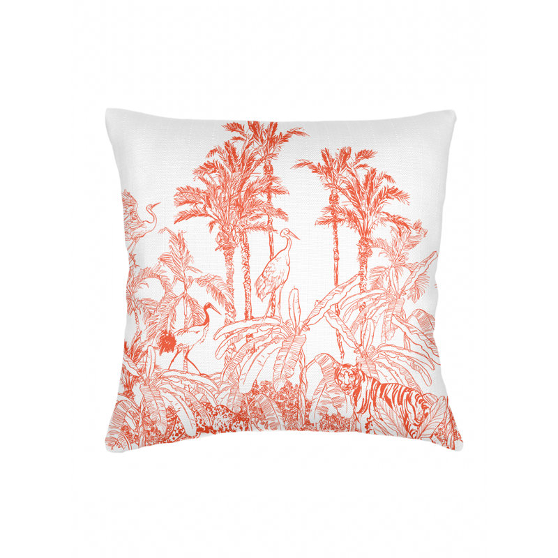 Printed Pillows Linen Pillow Cover & Insert, Black, Rectangle 14" H x 40" W, Down Blend