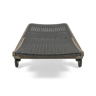Chaise Lounge With Pull-Out Tray, Grey, Wood Frame, Seat For A Relaxed Nook Frame Stability, Pleasant Rest