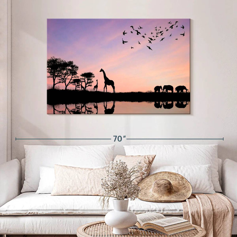 Brampt, animaux du safari africain, H 32 po x l 48 po