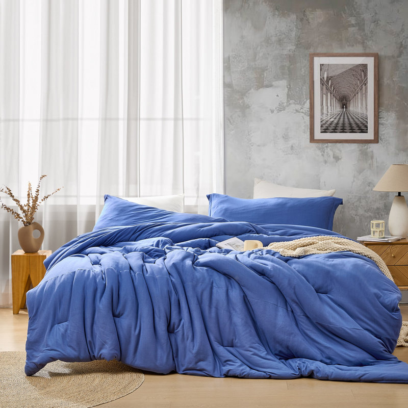 Ensemble d'édredon surdimensionné Love Thick - Bleu apaisant, 1 édredon de très grande taille et 2 taies déco