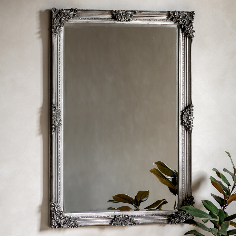 Aamna Wood Flat Mirror, 70 cm H x 103 cm W, Black