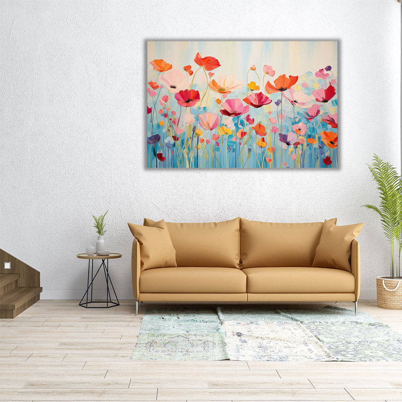 "Painterly Flower Extravaganza", H 40 po x l 60 po