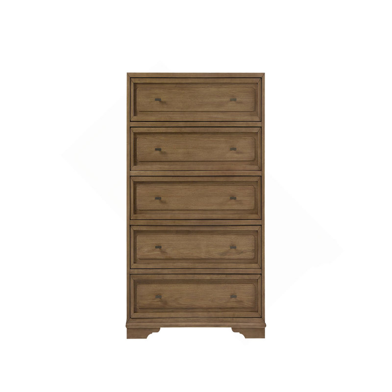 Commode 5 tiroirs en hickory, Amande