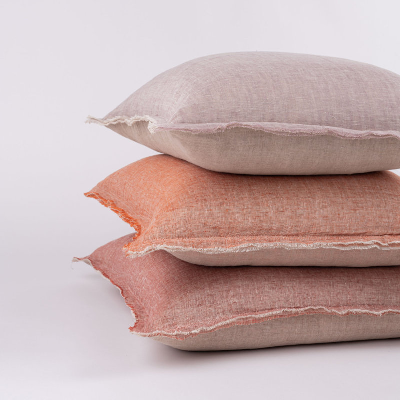KENT PILLOW, OCHRE/NATURAL, EURO, Pomegranate