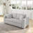 Inch Modular Sofas with Storage, Light Gray Metal, Modern Plush for Home