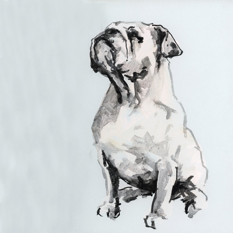 A Very Pastel Modern Dog II by Cartissi - Wrapped Canvas Painting, 76cm H x 76cm W x 3.8cm D