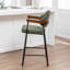 Tabouret de comptoir rembourré avec accoudoirs Devane-123161715