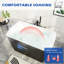 Petite baignoire autoportante en acrylique de 46,85 po x 27,3 po, siège intégré et surface antidérapante, bonde chromée pour un trempage sécuritaire dans les salles de bain compactes-98301526