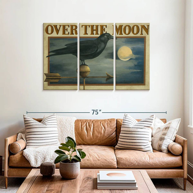 Brampt Over The Moon Crow Weathervane, 36" H x 57" W