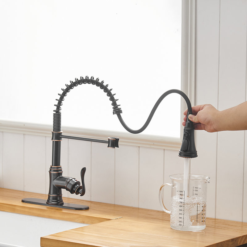 Robinet de cuisine à une poignée et douchette extractible avec douchette avancée et douchette extractible