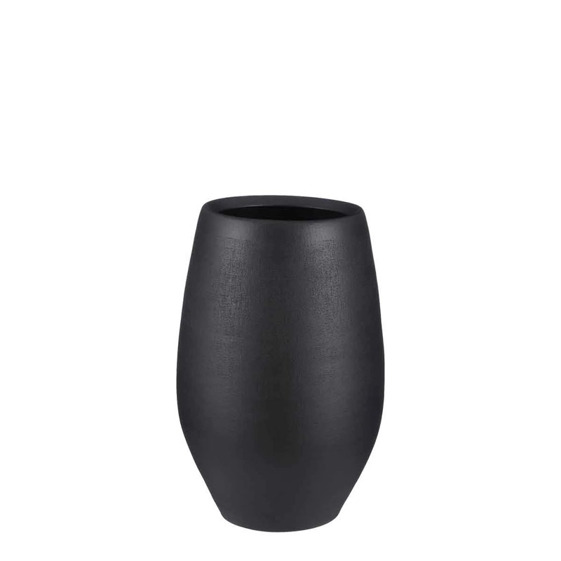 Cecely Terracotta Table Vase 1, 50cm H x 29cm W x 29cm D, Black