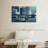 Abstract Geometric Creative Blue Abstract - 3 Piece Wrapped Canvas Print-92763279