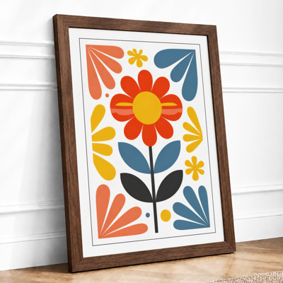 Sunburst Symmetry Botanical - Framed Print
