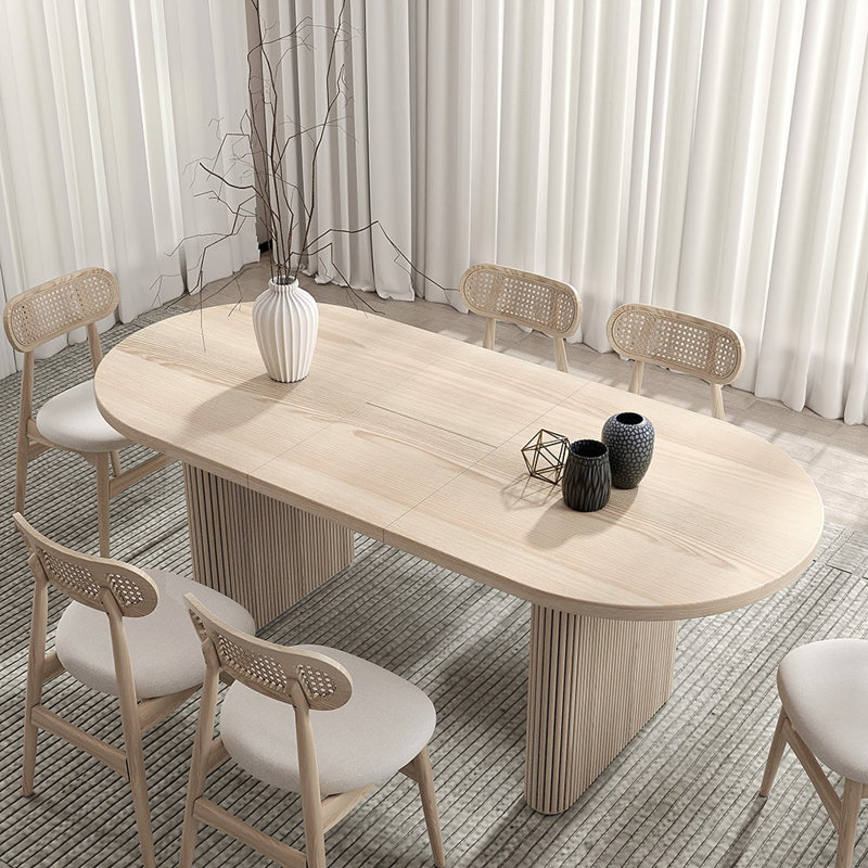 Kristalee Oval Extendable Dining Table,Kitchen Dining Room Dinner Pedestal Table for 6 to 8,Wood Kitchen & Dining Room Furniture