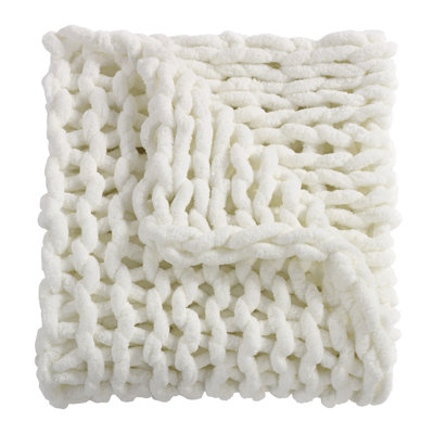 Donna Sharp Navy Chenille Knit Woven Throw