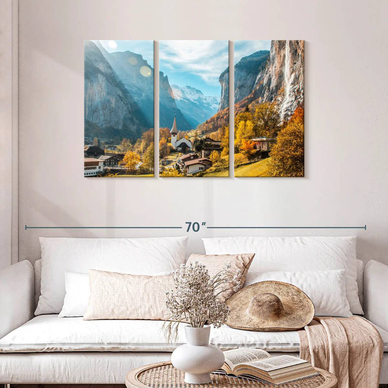 Alvord Lauterbrunnen en automne, H 28 po x l 45 po