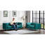 Canapé Chesterfield à boutons capitonné 3 places, canapé en velours à accoudoirs carrés avec garniture cloutée, canapé rembourré avec cadre en bois massif