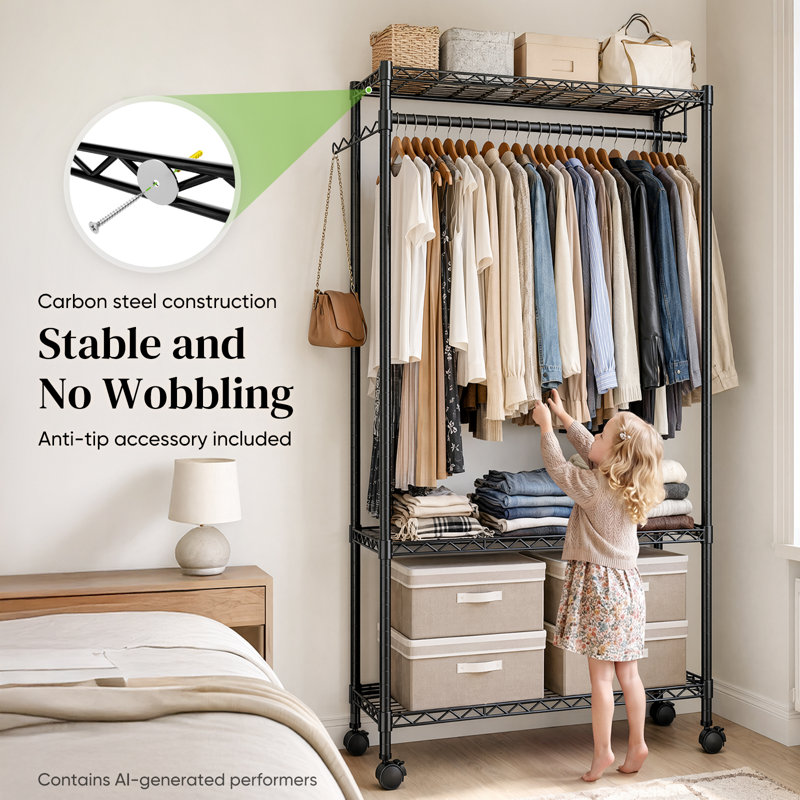90cm Adjustable Portable Wardrobe