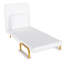 31 canapés-lits pliables convertibles avec 5 coussins réglables et 5, adaptés au salon, à la chambre à coucher et au bureau, blanc, matériau principal en tissu gazon, profondeur de 70,9 po, largeur de 22,19 po, support de résistance industrielle,