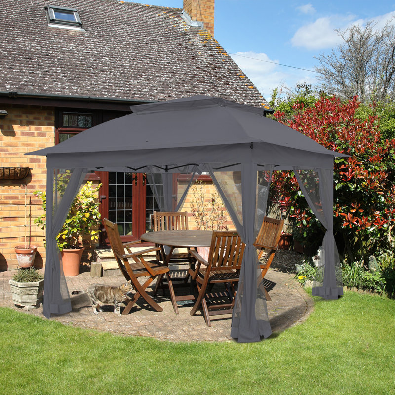 Patte escamotable pour patio 11 pi L 11 pi. X P 11 pi. D Acier, Gris foncé